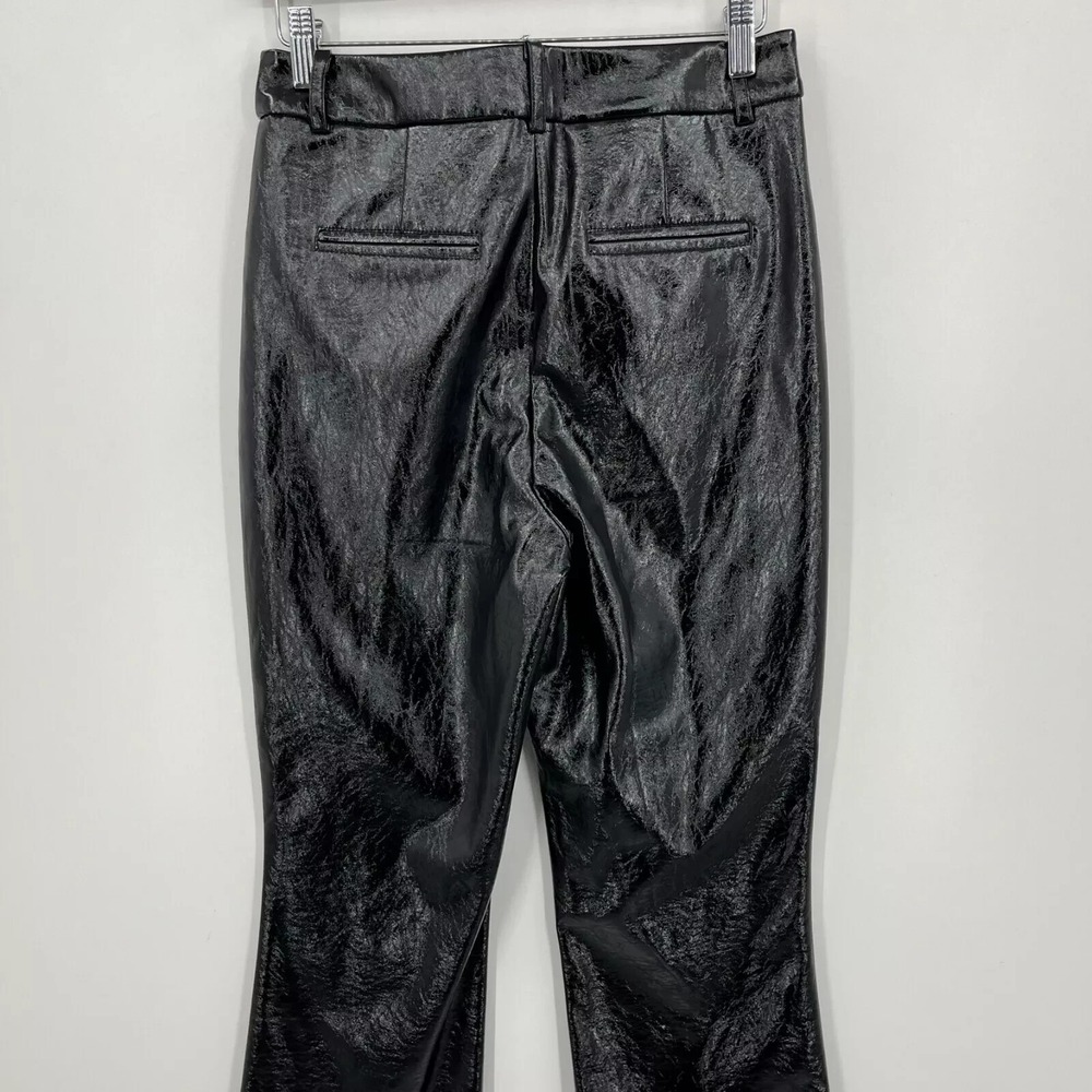 Seven 7 For All Mankind Faux Leather Pants Women's Size S Black Straight Leg NWT - Picture 7 of 11
